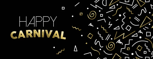 Bienvenido al diseño de banner de fiesta de oro de carnaval — Vector de stock