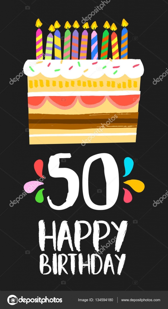 Carte anniversaire 50 ans - Happy birthday, 50 years