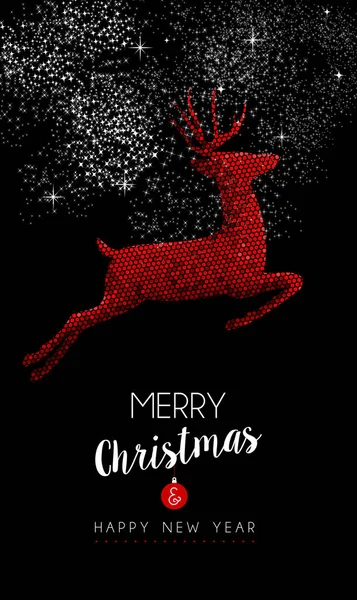 Bonne année 2017 illustration de renne rouge — Image vectorielle