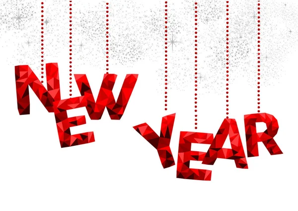 快乐新的一年红报价插图装饰 — 图库矢量图片