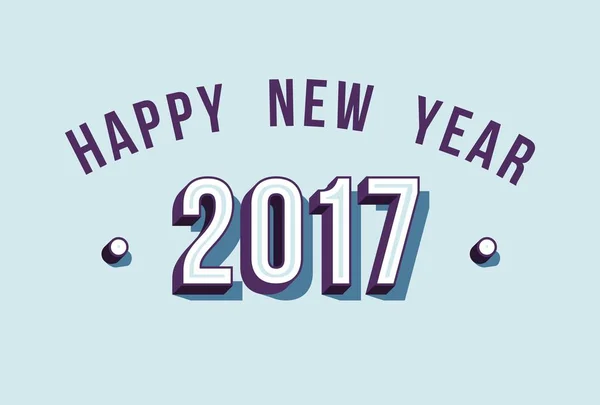 Mutlu yeni yıl 2017 varsity tarzı retro tipografi — Stok Vektör