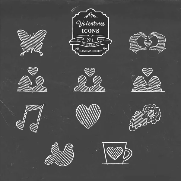 Valentines day collection of vintage sketch icon — Stock Vector