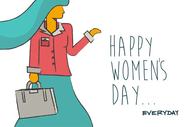 Щасливий жіночий день бізнес-леді дизайн — стоковий вектор