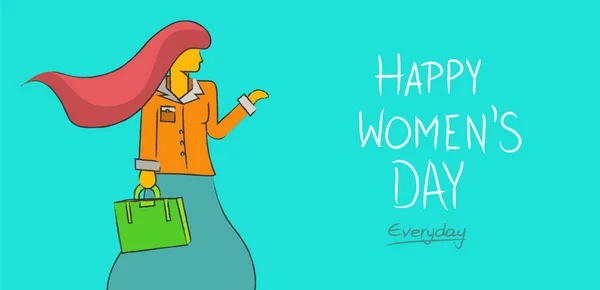 幸せな女性の日ビジネス女性概念背景 — ストックベクタ