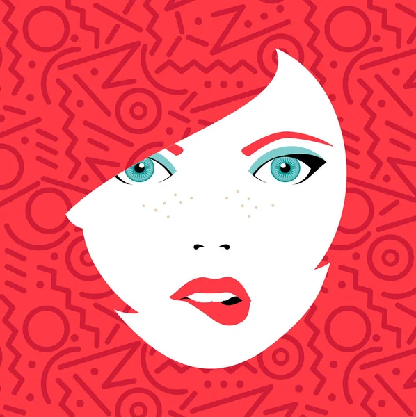 Young sexy woman face with fashion make up — Stock Vector