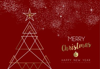 Neşeli Noel mutlu yeni yıl deco ağaç anahat