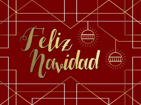 Or de Noël ligne art déco espagnol feliz navidad — Image vectorielle
