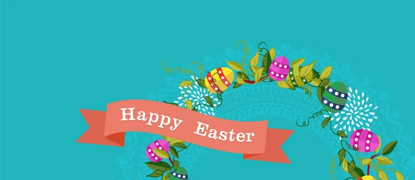 Feliz Pascua diseño de banner de primavera para la celebración — Vector de stock