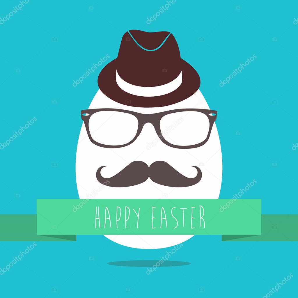 Hipster Easter egg fun greeting card design