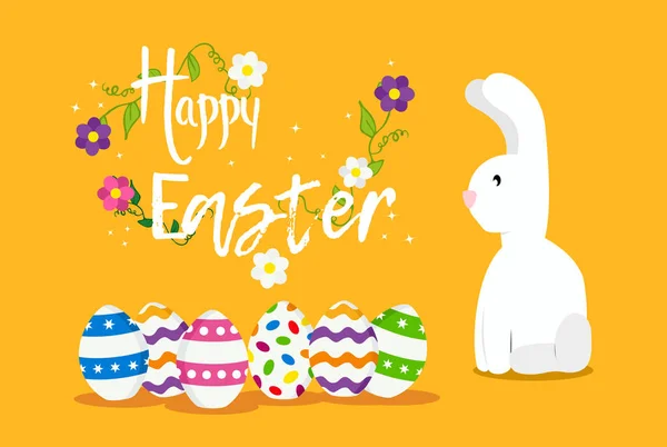 Šťastné Velikonoce kartu design pro jarní prázdniny — Stockový vektor