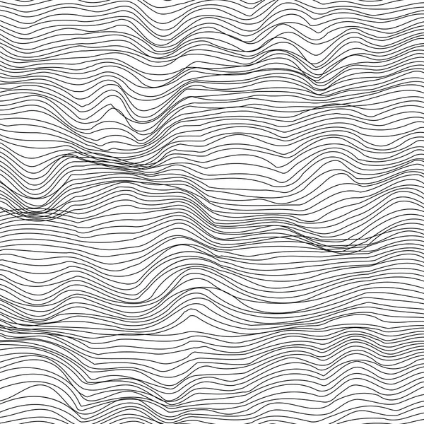 抽象的な黒と白の波のテクスチャ背景 — ストックベクタ