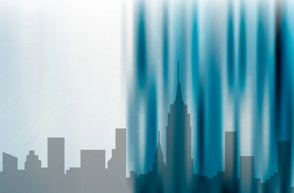 Fond de la ville sur design bleu abstrait — Image vectorielle