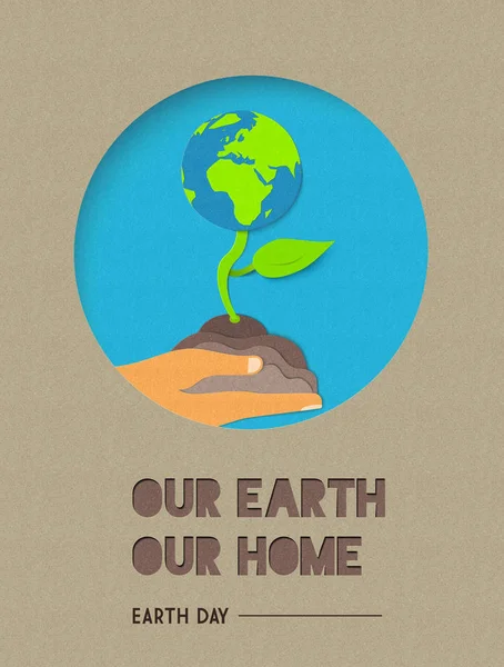 Glücklich Erde Tag Welt Natur Zitat Illustration — Stockvektor