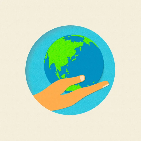 Газета Earth Day вырезает концепцию окружающей среды — стоковый вектор