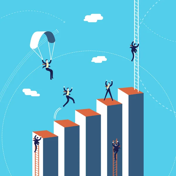 Business team success graph concept illustration — Stock Vector
