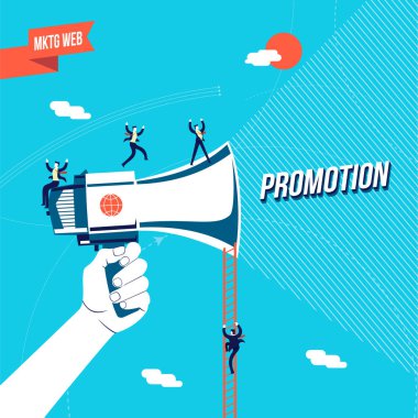 İş promosyon online konsept illüstrasyon