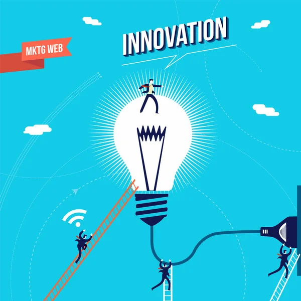 Illustration de concept marketing innovation entreprise — Image vectorielle