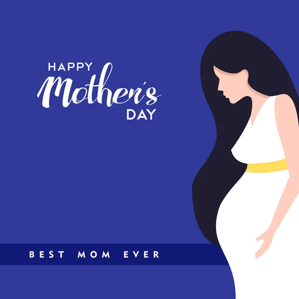 Happy mothers day zwangere vrouw illustratie — Stockvector