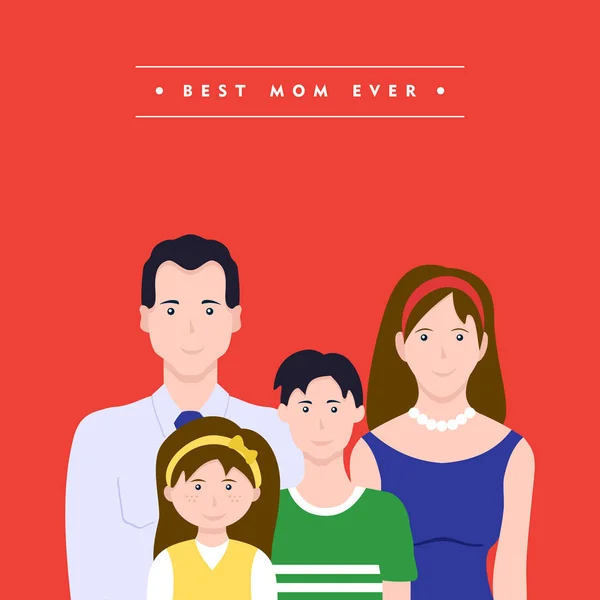 Gelukkig moeders dag familie liefde illustratie — Stockvector