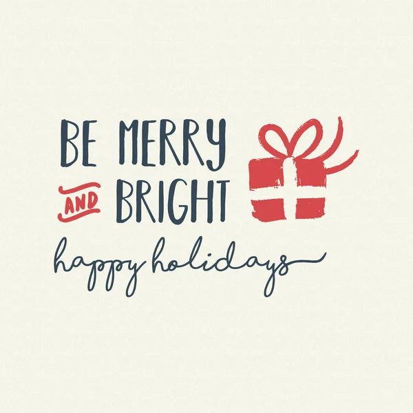 Joyeux Noël vacances lettrage illustration — Image vectorielle