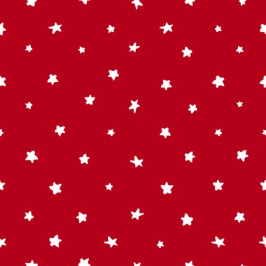 Christmas kırmızı yıldız doodle seamless modeli