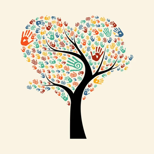 Ilustración de mano de árbol para diversos equipos — Vector de stock