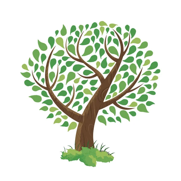 Green tree concept illustration hand drawn style — Stock Vector