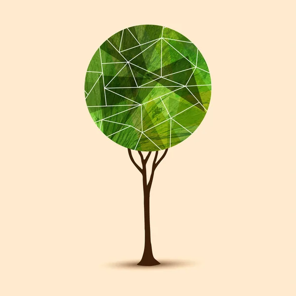 Groene boom abstracte geometrische afbeelding ontwerp — Stockvector