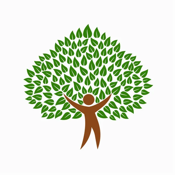 Καταπράσινο περιβάλλον άνθρωποι δέντρο έννοια σύμβολο — Διανυσματικό Αρχείο