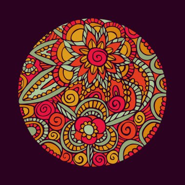 Çiçek mandala sanat Doğa dekorasyon illüstrasyon