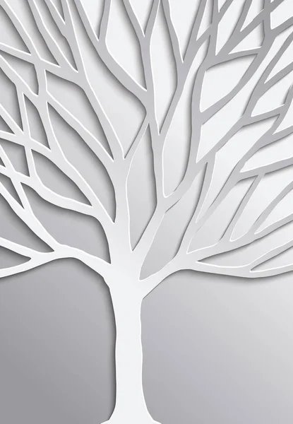 紙カットについては自然木 3 d コンセプト デザイン — ストックベクタ