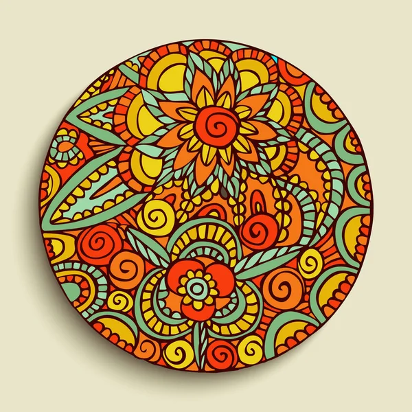 Hand dras mandala art traditionella illustration — Stock vektor