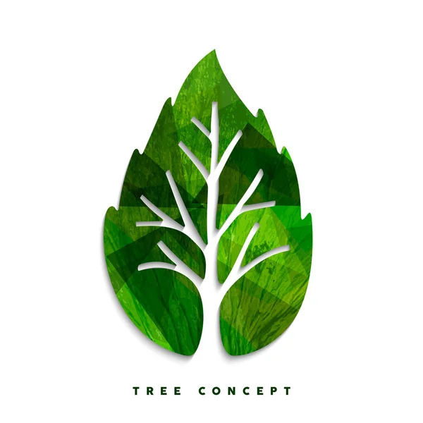 Green tree leaf concept symbol per la cura della natura — Vettoriale Stock