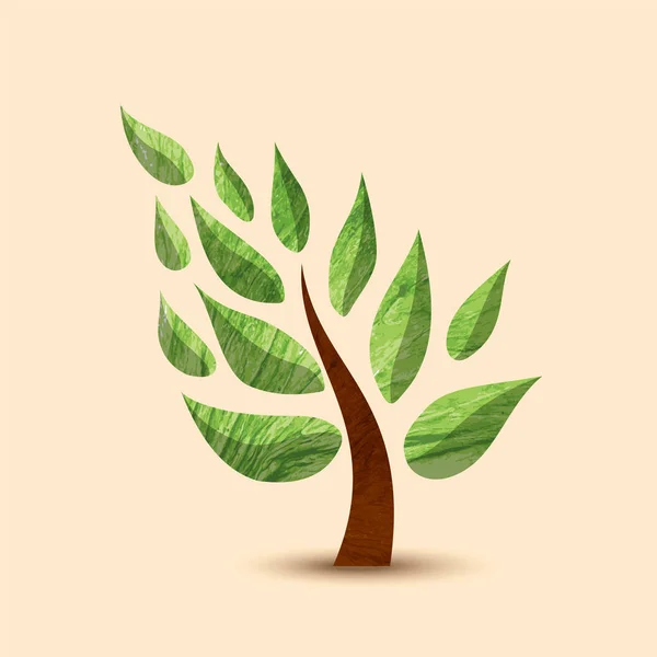 Yeşil ağaç kavramı sembol tasarım doğa bakımı için — Stok Vektör