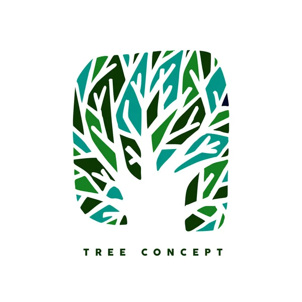 Grünbaumkonzept Symbolgestaltung für die Naturpflege — Stockvektor