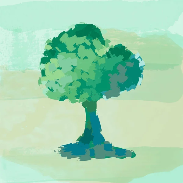 Дерево абстрактне поняття акварельна ілюстрація — стоковий вектор