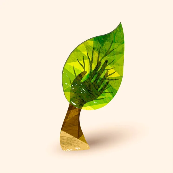 Mano albero verde ambiente aiuto illustrazione — Vettoriale Stock