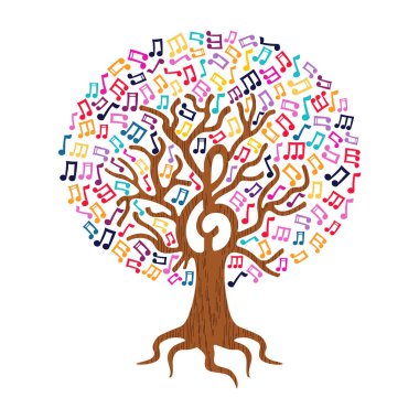 Müzik Not ağaç kavram doğa ilgilenmek illüstrasyon