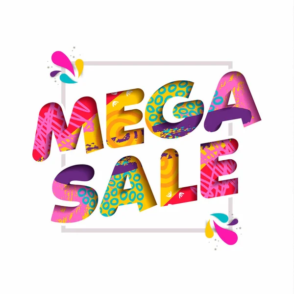 Mega sale color quote text for big discount offer — Stock Vector