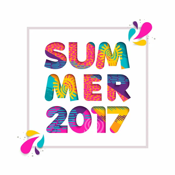 Verão 2017 citação cor recorte para férias divertidas — Vetor de Stock