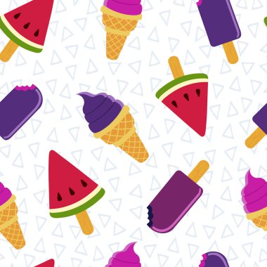 Yaz dondurma eğlenceli Dikişsiz desen tasarım
