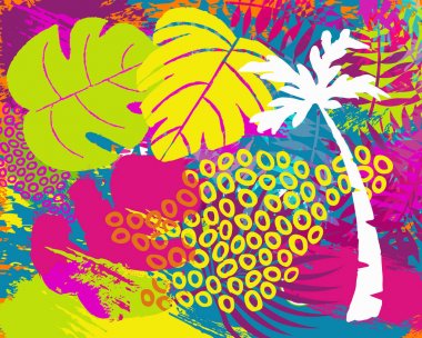 Tropikal yaz orman bitki yaprak sanat