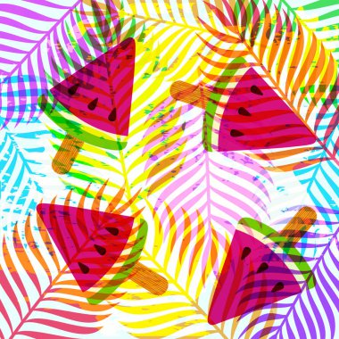 Tropikal yaz orman meyve sanat yaprak