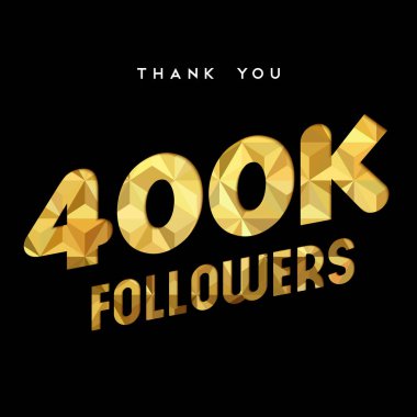 400 k altın Internet takipçisi numara teşekkür kartı