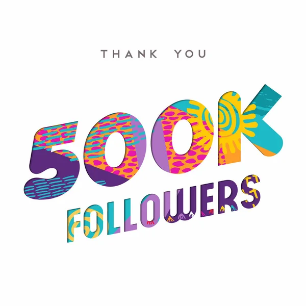 500000 seguidores de Internet gracias plantilla — Vector de stock