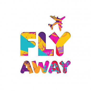 Yaz tatil uçak seyahat kesme renk alıntı