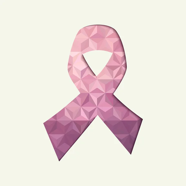 Découpe de symbole de ruban rose de sensibilisation au cancer du sein — Image vectorielle