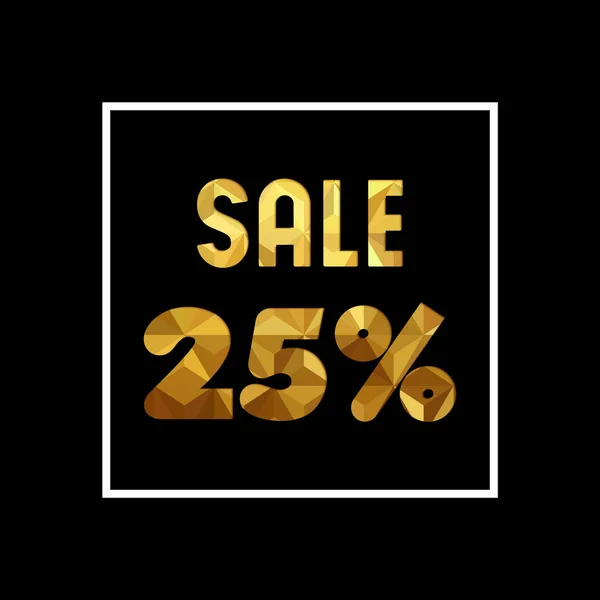 Prodej sleva zlato nabídka pro obchodní slevu 25 % — Stockový vektor