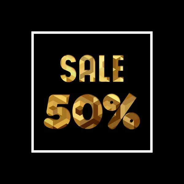 Prodej 50 % sleva na zlato nabídka pro obchodní slevy — Stockový vektor
