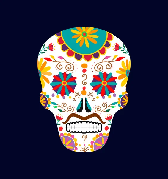 Día del arte de la decoración del cráneo de azúcar mexicano muerto — Archivo Imágenes Vectoriales